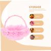 FONDOTIN 1pc Flower Basket Tote Lace Detail for Wedding Flower Girl Romantic Floral Basket for Petals for Western Style Weddings and Special Occasions view 4