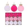 Christmas Tree Pendant Plastic Ball Set,12 Piece Set of Decorative Balls,Christmas Plush Ornament Used for Christmas Tree Home Party Wreath Decoration (Light Pink-Pink-White) view 1
