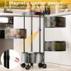 toxaaiwr Kitchen Trolley on Wheels, Rotating Trolley, Kitchen Trolley, 3/4 Levels Fruit Basket Storage Container, Removable Recess Shelf, Bathroom Shelf, Black, for Kitchen, Living Room Four Layer view 4