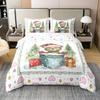 Feelyou Merry Bedding 100% Cotton Duvet Cover Set King Merry Christmas Tree Bedding Set Decor Bear Comforter Cover Wild Animal Bedspread Cover Bathtub Bedroom Bedclothes,No Comforter view 1