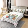 Feelyou Merry Bedding 100% Cotton Duvet Cover Set King Merry Christmas Tree Bedding Set Decor Bear Comforter Cover Wild Animal Bedspread Cover Bathtub Bedroom Bedclothes,No Comforter view 3