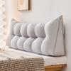 YUURO Headboard Wedge Pillow for Single/Twin/Queen/King Bed,Reading Pillow Large Bedside Backrest Back Support Cushion for Sitting in Bed Lumbar Support Bolster (Light Grey,71x17x6 inches) view 1