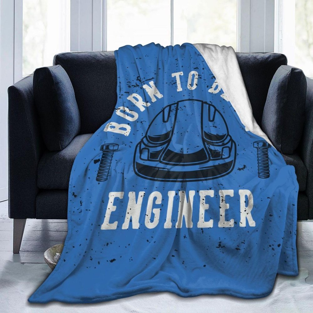 Born to Be an Engineer Throw Blanket 50"x40" Soft Cozy Blanket for Bed Sofa Couch Camping and Travel