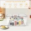 2Pcs Trash Bag Holder with Lid, Clear Garbage Bag Dispenser, Stackable Trash Bag Storage, Under Sink Trash Bag Roll Holder, Open Front Trash Bag Organizer for Garbage Bag view 2
