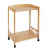 EHVYBDX Storage Rack Kitchen Trolley Serving Trolleys with Island Wheels Multi-Purpose Trolley with 2 Shelves in Solid Wood Guard Rail Wheels with Lock Removable Organizer 2 Sizes view 1