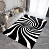 2x3 Area Rugs Black and White Swirl Small Entryway Mats, Optical Illusion Laundry Room Rug Non Slip Throw Rugs for Front Door Bedroom Bedside view 1