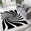 2x3 Area Rugs Black and White Swirl Small Entryway Mats, Optical Illusion Laundry Room Rug Non Slip Throw Rugs for Front Door Bedroom Bedside view 2