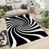 2x3 Area Rugs Black and White Swirl Small Entryway Mats, Optical Illusion Laundry Room Rug Non Slip Throw Rugs for Front Door Bedroom Bedside view 3