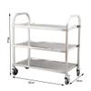 EHVYBDX 3 Layer Tea Cart Serving Trolley Stainless Steel Dining Cart Rolling Storage Dining Cart Hotel Dessert Tool Cart Mobile Hotel & Restaurant Furnishing Furniture view 2