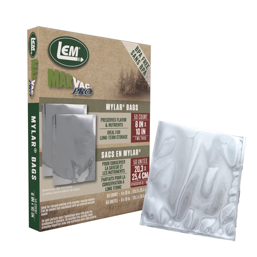 LEM MaxVac Pro Mylar Bags 8" x 10" 50PK