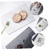 AOKWAWALIY Nordic Style Marble Tray Guest Towel Tray Stone Cutting Board Marbling Storage Board Dough Board Snack Plate Marble Food Tray Kitchen Counter Tray Bread Display Board White view 3
