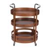 EHVYBDX Bar Cart Wood 3 Tiers Kitchen Serving Trolley with Wine Rack Storage Trolley Lockable Wheels Sturdy Rolling Cart view 1