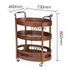 EHVYBDX Bar Cart Wood 3 Tiers Kitchen Serving Trolley with Wine Rack Storage Trolley Lockable Wheels Sturdy Rolling Cart view 2