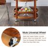EHVYBDX Bar Cart Wood 3 Tiers Kitchen Serving Trolley with Wine Rack Storage Trolley Lockable Wheels Sturdy Rolling Cart view 4