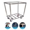Carts,Hospital Trolley, Supplies Rack,Cart Tool Mobile Linen Car for Hotel, Lobby Rolling Trolley with Universal Wheel Brake, Blue Oxstainless Steel Cart, view 4