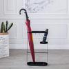 bns7fapq Umbrella Stand Entrance Channel Metal Parachute Holder 6 Hooks and Drops Small Space/Home/Office Decoration (Color : Black) view 2