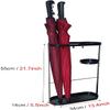 bns7fapq Umbrella Stand Entrance Channel Metal Parachute Holder 6 Hooks and Drops Small Space/Home/Office Decoration (Color : Black) view 3
