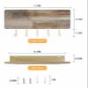 Gradient Brown Key Holder Wall Mount,Abstract Minimalism Painting Texture White Hanging Mail Organizer with 5 Key Hooks Wall Decorative,Adhesive Key Rack with Shelf for Hallway Kitchen Entryway view 3
