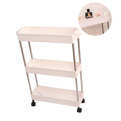 ANDRESLAD 1pc Multi-Layer Plastic Storage Rack Corner Organizer for Bathroom -Saving Design Multifunctional Shelf for Toiletries Accessories White
