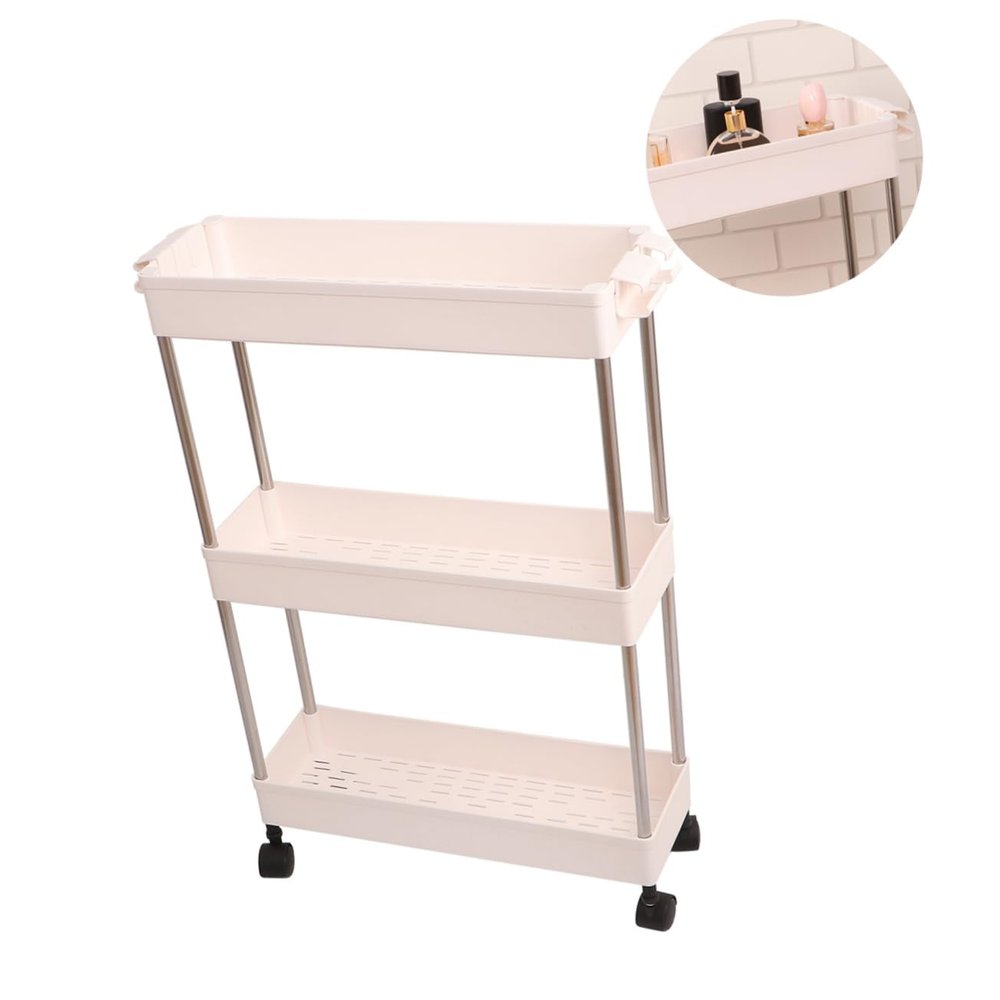 ANDRESLAD 1pc Multi-Layer Plastic Storage Rack Corner Organizer for Bathroom -Saving Design Multifunctional Shelf for Toiletries Accessories White