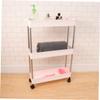 ANDRESLAD 1pc Multi-Layer Plastic Storage Rack Corner Organizer for Bathroom -Saving Design Multifunctional Shelf for Toiletries Accessories White view 2