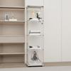 GDJAASJI Glass Display Cabinet with Lock, 1-Door 4-Shelf, White view 1