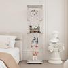 GDJAASJI Glass Display Cabinet with Lock, 1-Door 4-Shelf, White view 3