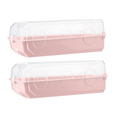 ANDRESLAD 2pcs Organize Shoes Easy Thicken Plastic Boxes Shoe Containers Space-saving Storage