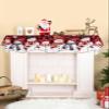 Christmas Snowman Fireplace Mantle Scarf, Winter Snowflake Checkered Red Black Fireplace Scarf Cover Mantel Shelf Top Scarf Runner Mantel Cover Fireplace Decoration for Holiday Living Room 60"x17" view 2