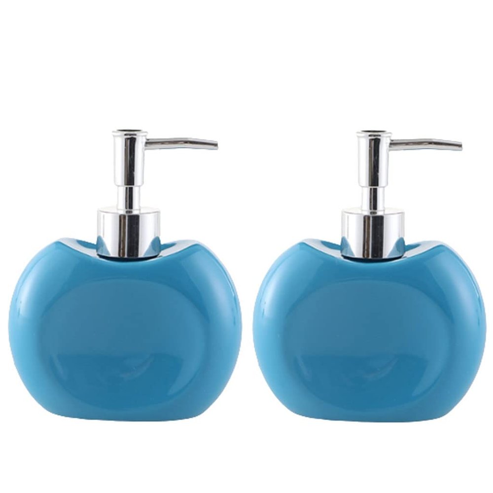 RUJHGL Farmhouse Soap Dispenser Farmhouse Decor Soap Dispenser Ceramic Liquid Dispenser with Metal Pump Counter Top Lotion Bottle 10.1Oz/300Ml Pump Bottle