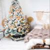 Christmas Tree Collars Holds 15" Diam Tree, Christmas Black and White Buffalo Grid Xmas Tree Snowflakesc Stand Base Christmas Tree Skirt Cover, 4-Piece Xmas Trees Ring Box for Holiday Party Decor view 4