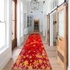 PLMHXC Christmas Elk Long Hallway Rug Runners, 2.6x10ft, Shiny Gold Snowflake Red Decor Runner Rug, Soft Foldable Washable Carpets, Breathable Low Pile Non-Slip Rugs for Bedside Entryway view 3