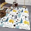 3x4 Rug Cute Cartoon Dinosaur Area Rug Bedroom Rugs Cartoon Little Dinosaur Home Decor Rug, Easy Clean Carpet with Anti-Slip Backing Durable Not Falling Off for Living Room Dining Room Office view 2