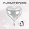 24 Pcs Silver Heart Balloons,18 inch Heart Shape Foil Balloons Love Balloons Valentine Balloons for Birthday Party Wedding Engagement Party Baby Shower Valentine Day Decorations (Silver) view 2
