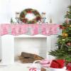 Pink Christmas Tree Fireplace Mantle Scarf, Snowflake Xmas Winter Buffalo Plaid Fireplace Scarf Cover Mantel Shelf Top Scarf Runner Mantel Cover Fireplace Decoration for Holiday Living Room 90"x17" view 4