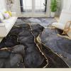 2X3 Rug Small Golden Texture Marble Easy Clean Rug, Black Marble Art Soft Non-Skid Carpet Throw Rugs for Kids Teen Girls Boys Bedroom, Living Room Bathroom Classroom Office view 1