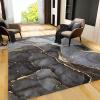 2X3 Rug Small Golden Texture Marble Easy Clean Rug, Black Marble Art Soft Non-Skid Carpet Throw Rugs for Kids Teen Girls Boys Bedroom, Living Room Bathroom Classroom Office view 3