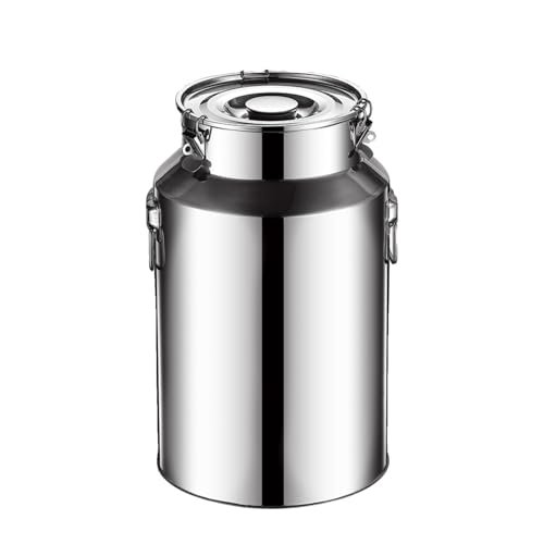 Stainless Steel Sealed Barrel Milk Can Milk Bucket with Sealed Lid,Transport Tank Edible Oil Tank for Milk Oil Tea Rice,48L