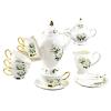 RWGOVLU Ceramic Tea Set Set,Ceramic Tea Sets, China Coffee Set,Tea Set, 15 Pieces Afternoon Tea Set Porcelain Tea Set for Adults Coffee Cups Set Vintage High Grade Bone China Cu view 1