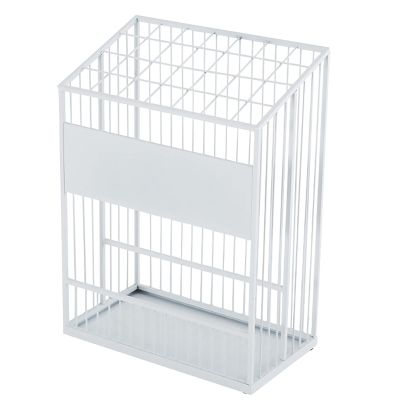 Umbrella Stands Large-Capacity Metal Umbrella Stand Waterproof & Hotel Lobby Commercial Umbrella Storage Rack Can Hold 28 UmbrellasWhite