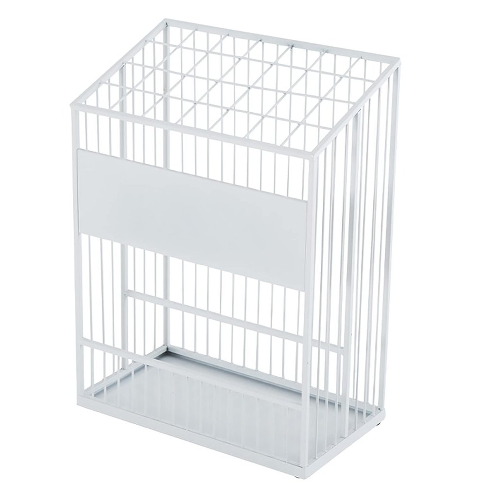 Umbrella Stands Large-Capacity Metal Umbrella Stand Waterproof & Hotel Lobby Commercial Umbrella Storage Rack Can Hold 28 UmbrellasWhite