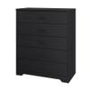 Panana Wooden 5/6 Drawer Dresser, Wide Modern Chest of Drawers, Organizer with Storage Drawers for Living Room Bedroom Hallway Closet (Black, 5 Drawers) view 1