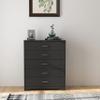 Panana Wooden 5/6 Drawer Dresser, Wide Modern Chest of Drawers, Organizer with Storage Drawers for Living Room Bedroom Hallway Closet (Black, 5 Drawers) view 2