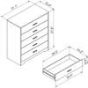 Panana Wooden 5/6 Drawer Dresser, Wide Modern Chest of Drawers, Organizer with Storage Drawers for Living Room Bedroom Hallway Closet (Black, 5 Drawers) view 3