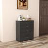 Panana Wooden 5/6 Drawer Dresser, Wide Modern Chest of Drawers, Organizer with Storage Drawers for Living Room Bedroom Hallway Closet (Black, 5 Drawers) view 4