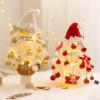 Mokylor 17.7 in Artificial Small Desktop Xmas Tree with Hanging Ornaments, Faux Flocked Christmas Tree with Xmas Balls for DIY Christmas Decoration (White) view 3