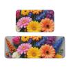 KLAMN Washable Non Slip Kitchen Rugs and Mats Set of 2 Absorbent Kitchen Floor Mat - with Thug Life Flowers Print view 1