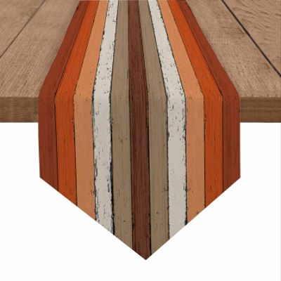 DecorLovee Farmhouse Burnt Orange Brown Table Runner for Kitchen Dining Room Buffet, Vintage Country Wooden Non-Slip Dresser Scarves Tablecloth for Cafe Indoor Outdoor Home Parties 1472 Inches Long