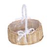 WHAMVOX Hand-woven Decorative Flower Basket Portable Small Rattan Basket for Weddings Proposals and Home Decor Elegant Storage for Floral Arrangements and view 1