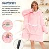 Bupekbee Wearable Blanket Hoodie with Giant Pocket, Soft Warm Sherpa Fleece Oversized Blanket Sweatshirt Gifts for Women Men view 2